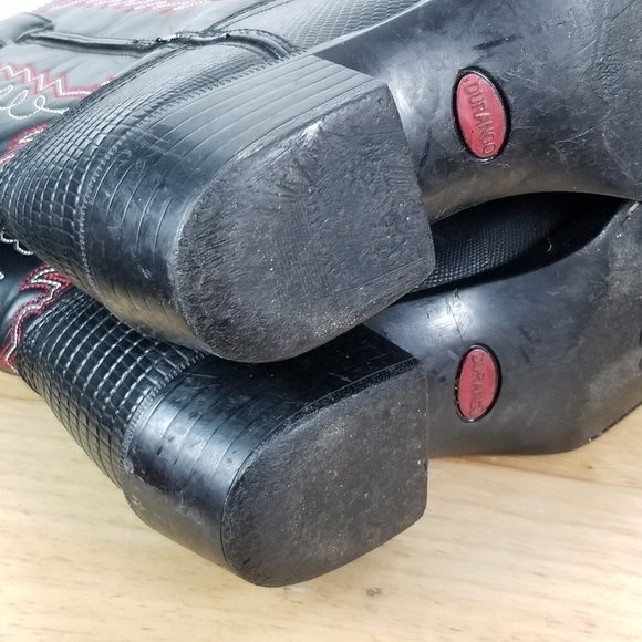 Durango Cowboy Boots Kids Size 5.5 D Lizard Print Black Western Festival Stitch - Picture 16 of 16